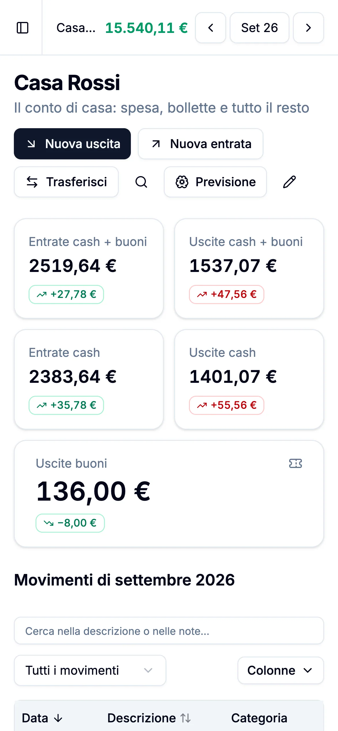 Un conto corrente di PennyPal sul telefono